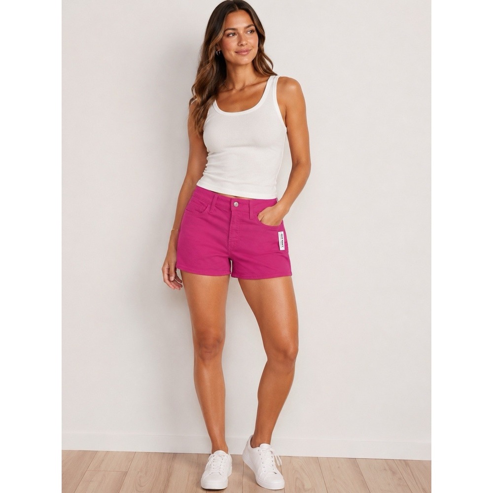 Old Navy High Rise Shorts Womens Pink Fuchsia Denim Stretch Size 8 New NWT